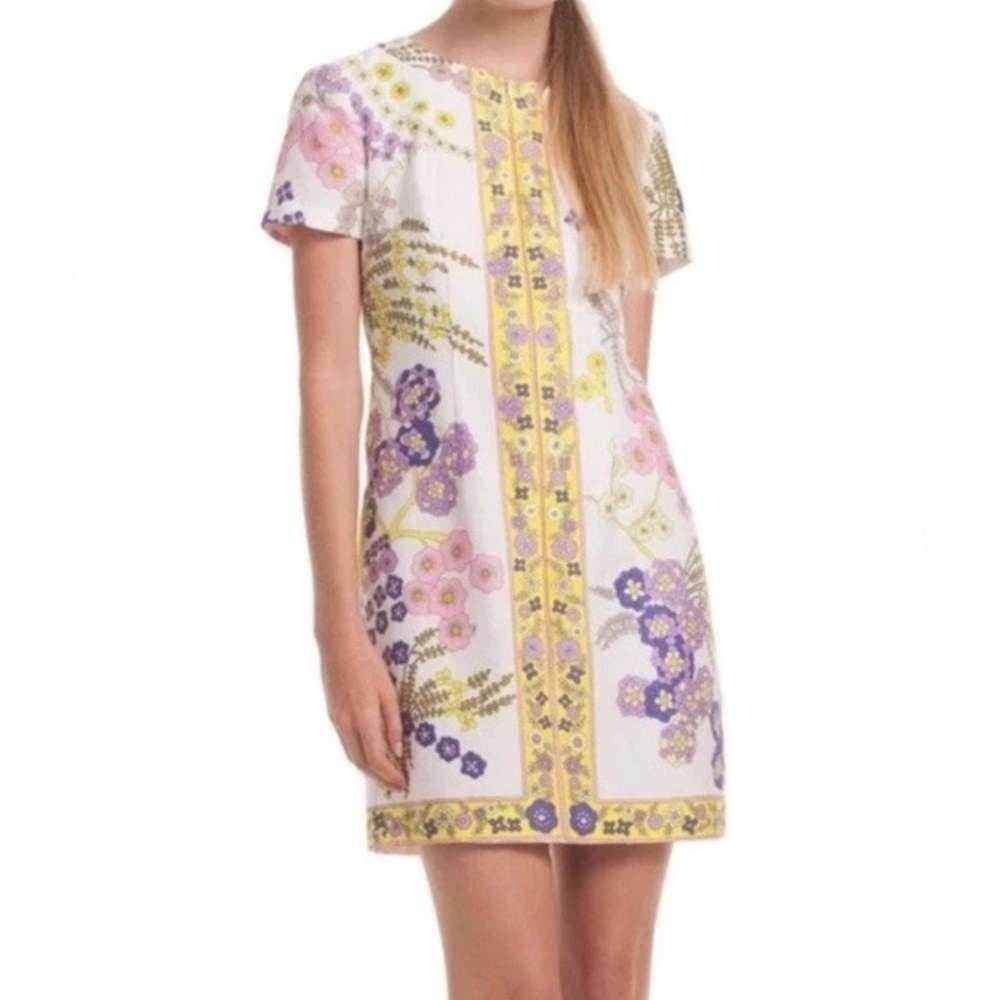 Trina Turk Arboretum floral-print mini shift dress Size 8 Excellent Condition - Picture 2 of 11